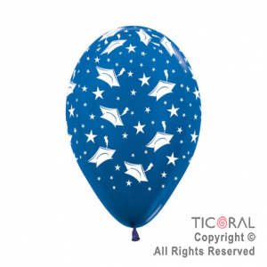 GLOBO SEMPERTEX R12 INF METAL AZUL GRADUADCION SURTIDO x 50